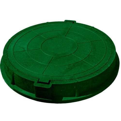 Люк полимерный зеленый тип "С" круглый класс нагрузки до 6 тонн