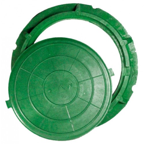 Люк полимерный зеленый тип "Л" круглый нагрузка до 3 тонн