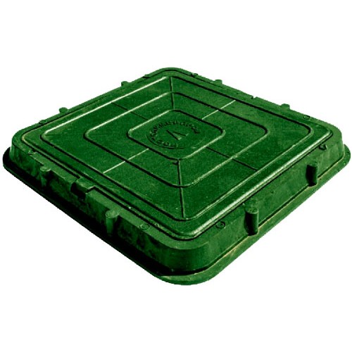 Люк полимерный зеленый тип "Л" квадратный нагрузка до 3 тонн